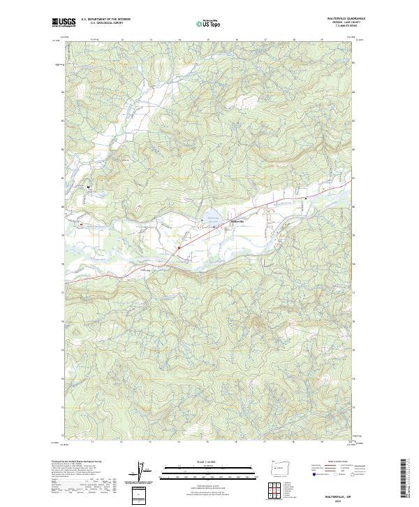 US Topo 7.5-minute map for Walterville OR