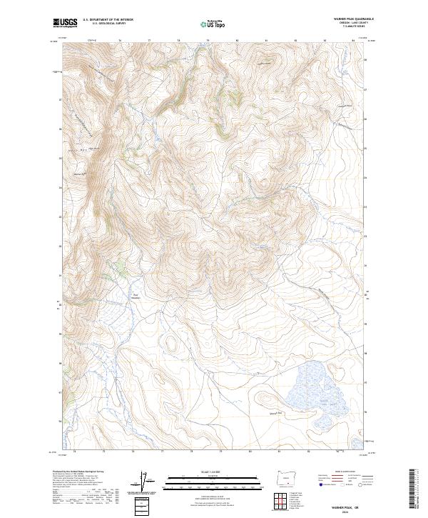 US Topo 7.5-minute map for Warner Peak OR