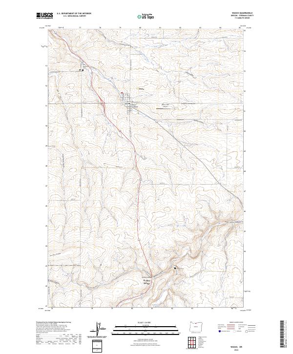 US Topo 7.5-minute map for Wasco OR