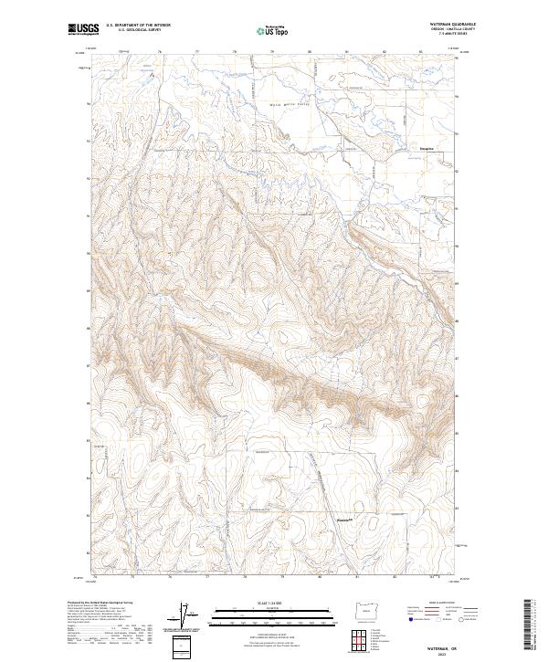 US Topo 7.5-minute map for Waterman OR – American Map Store