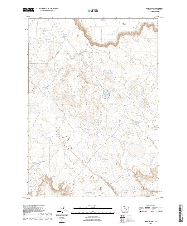 US Topo 7.5-minute map for Weaver Lake OR