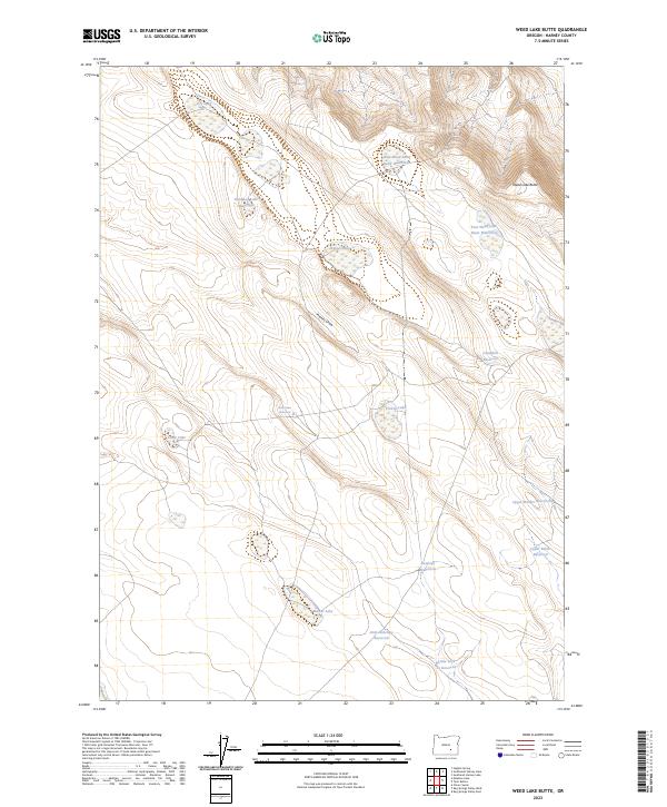 US Topo 7.5-minute map for Weed Lake Butte OR