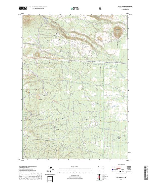 US Topo 7.5-minute map for Welch Butte OR