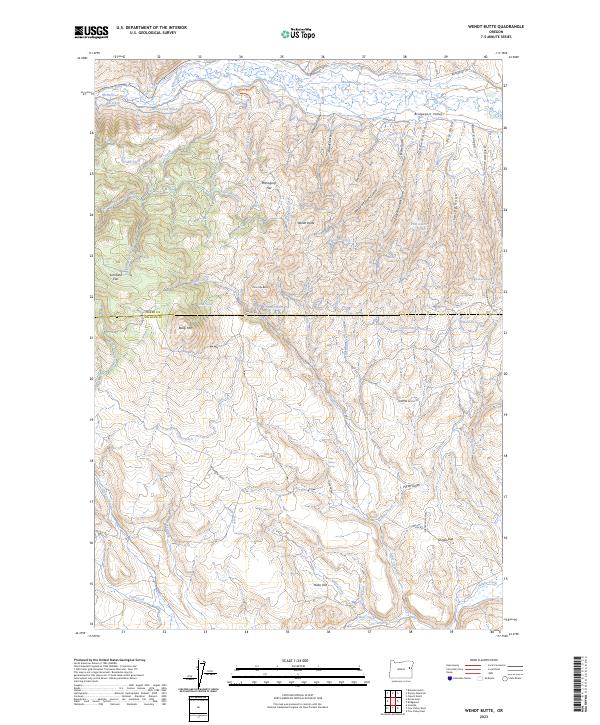 US Topo 7.5-minute map for Wendt Butte OR