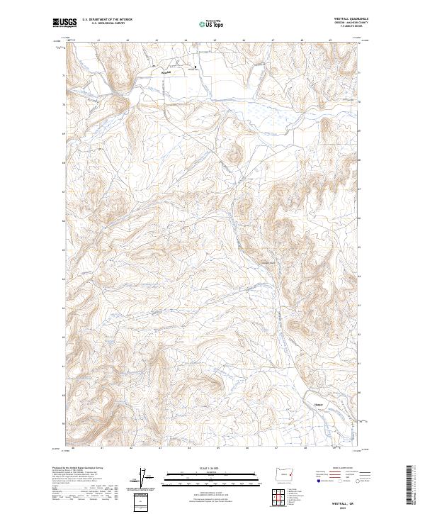 US Topo 7.5-minute map for Westfall OR – American Map Store