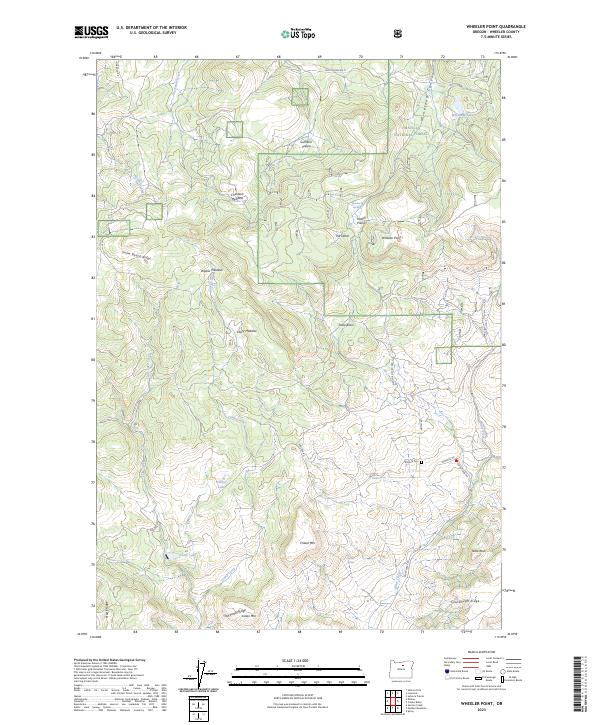 US Topo 7.5-minute map for Wheeler Point OR