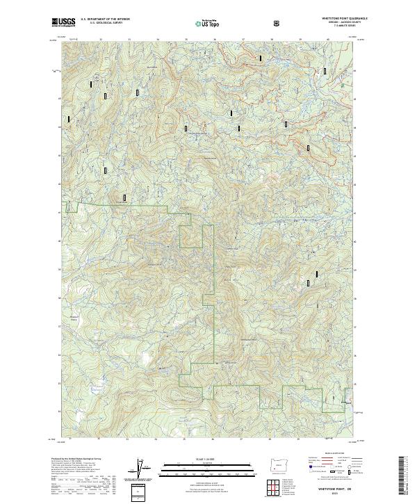 US Topo 7.5-minute map for Whetstone Point OR