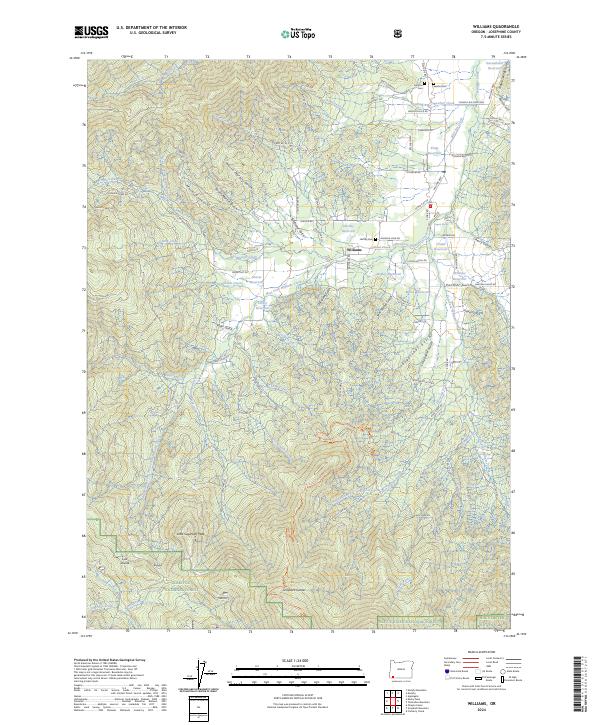 US Topo 7.5-minute map for Williams OR