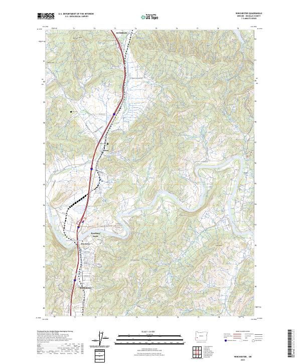 US Topo 7.5-minute map for Winchester OR