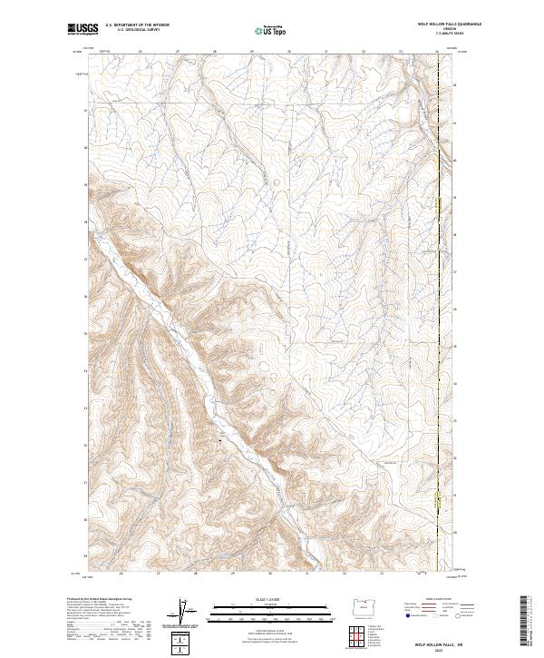 US Topo 7.5-minute map for Wolf Hollow Falls OR