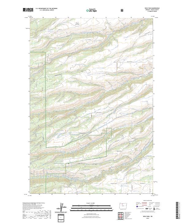 US Topo 7.5-minute map for Wolf Run OR