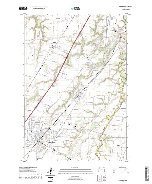 US Topo 7.5-minute map for Woodburn OR