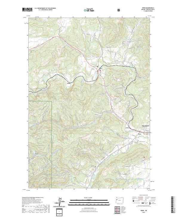 US Topo 7.5-minute map for Wren OR