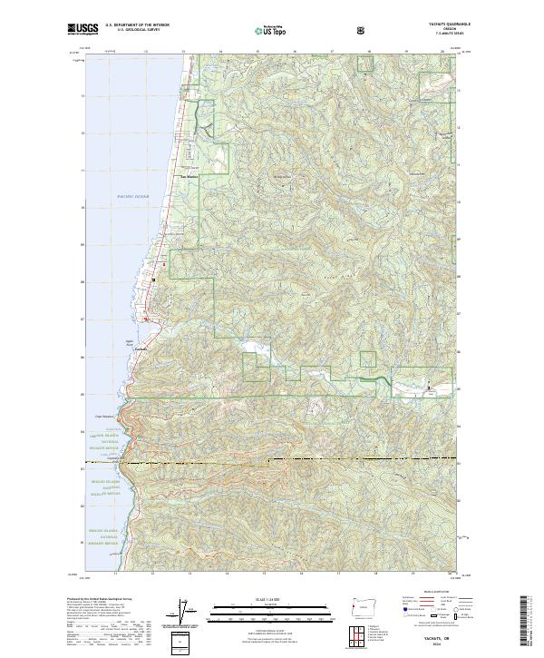 US Topo 7.5-minute map for Yachats OR