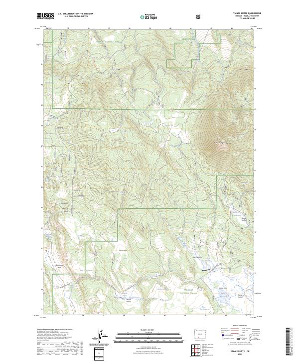 US Topo 7.5-minute map for Yainax Butte OR