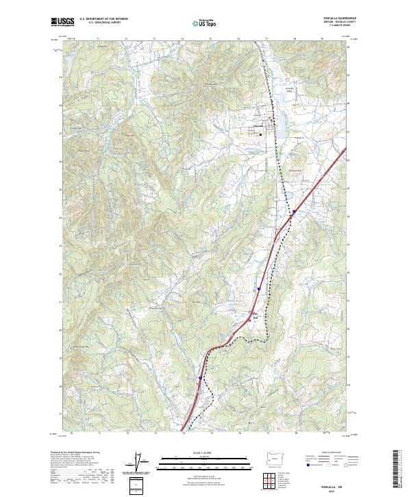 US Topo 7.5-minute map for Yoncalla OR