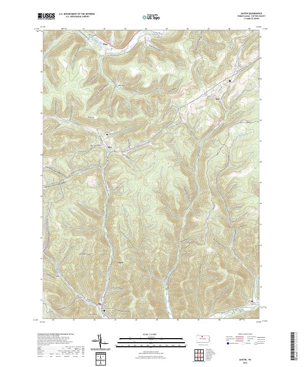 US Topo 7.5-minute map for Austin PA