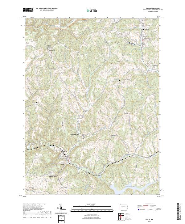 US Topo 7.5-minute map for Avella PA