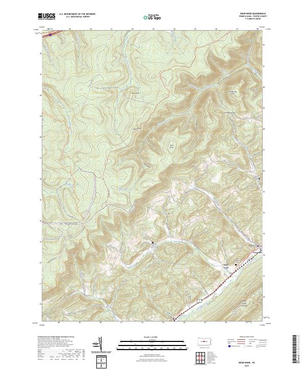 US Topo 7.5-minute map for Bear Knob PA