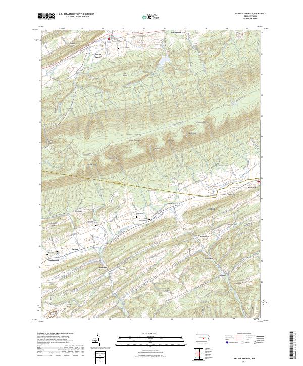 US Topo 7.5-minute map for Beaver Springs PA