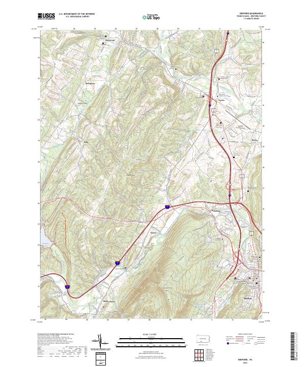 US Topo 7.5-minute map for Bedford PA