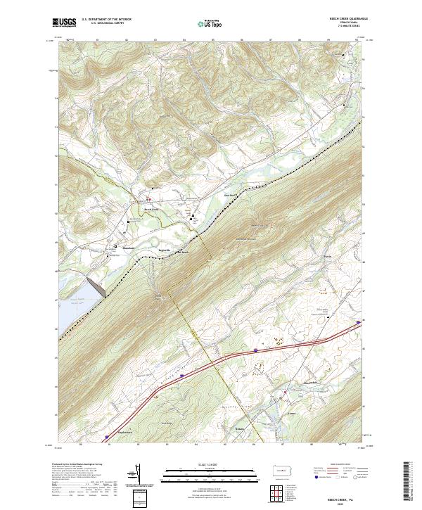 US Topo 7.5-minute map for Beech Creek PA