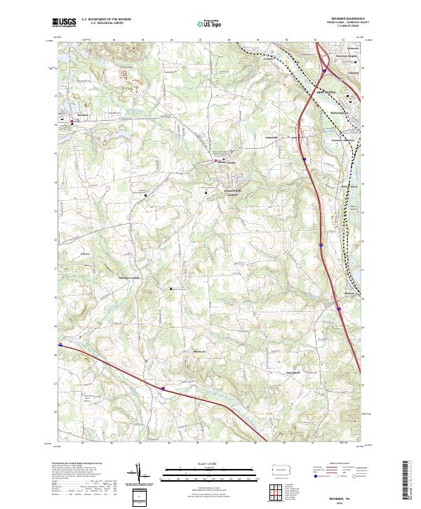 US Topo 7.5-minute map for Bessemer PA