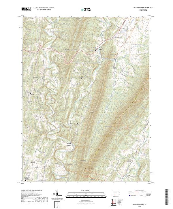 US Topo 7.5-minute map for Big Cove Tannery PA