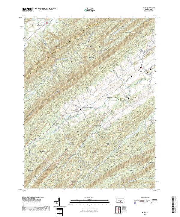 US Topo 7.5-minute map for Blain PA