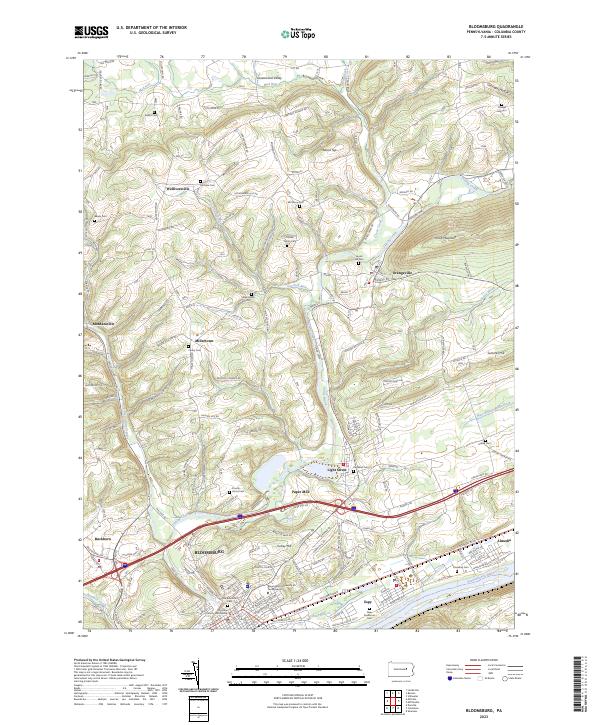 US Topo 7.5-minute map for Bloomsburg PA