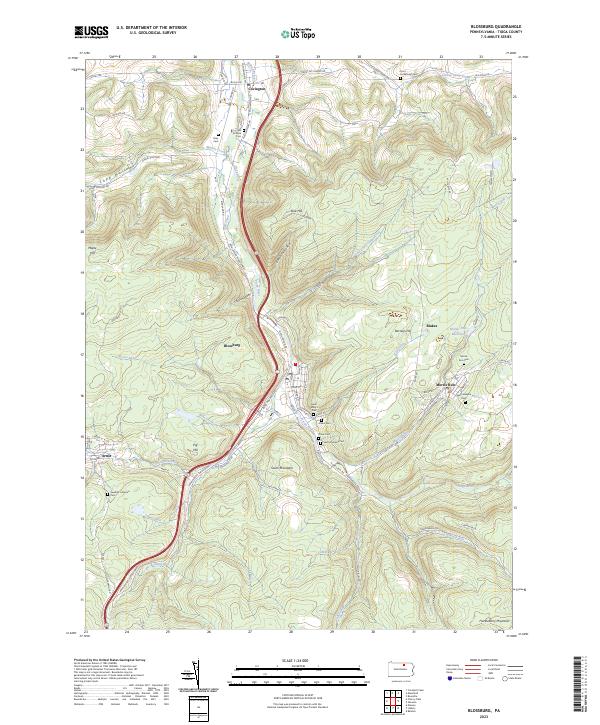 US Topo 7.5-minute map for Blossburg PA