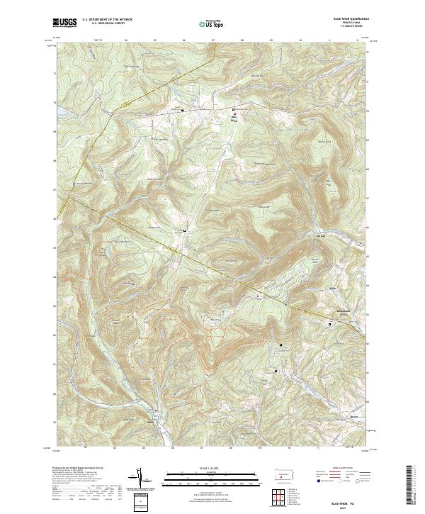 US Topo 7.5-minute map for Blue Knob PA