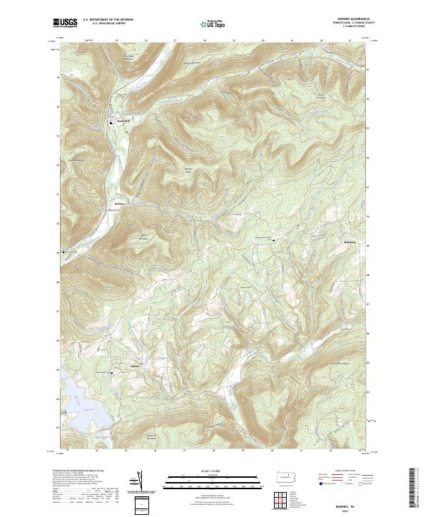 US Topo 7.5-minute map for Bodines PA