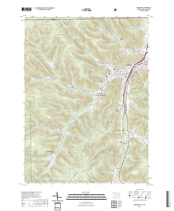 US Topo 7.5-minute map for Bradford PANY