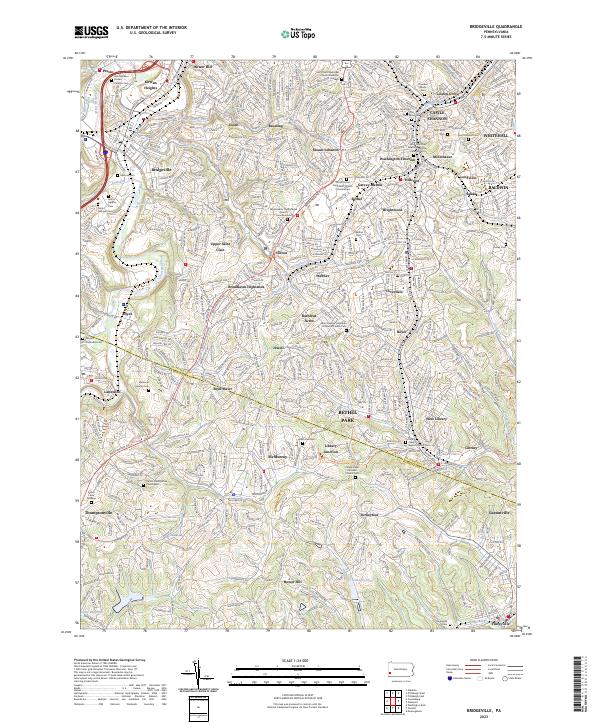 US Topo 7.5-minute map for Bridgeville PA