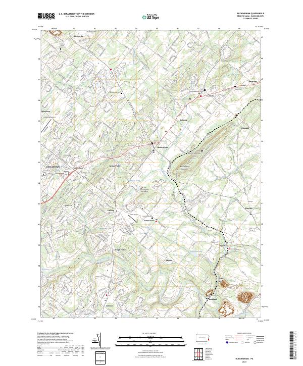 US Topo 7.5-minute map for Buckingham PA