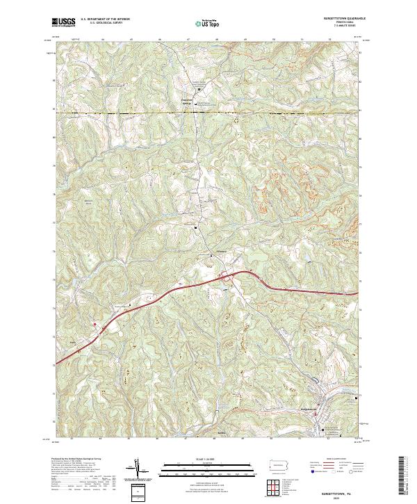 US Topo 7.5-minute map for Burgettstown PA