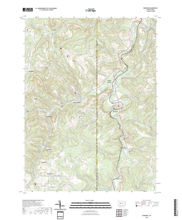 US Topo 7.5-minute map for Burnside PA