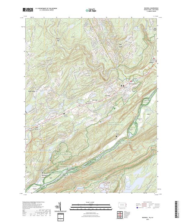 US Topo 7.5-minute map for Bushkill PANJ