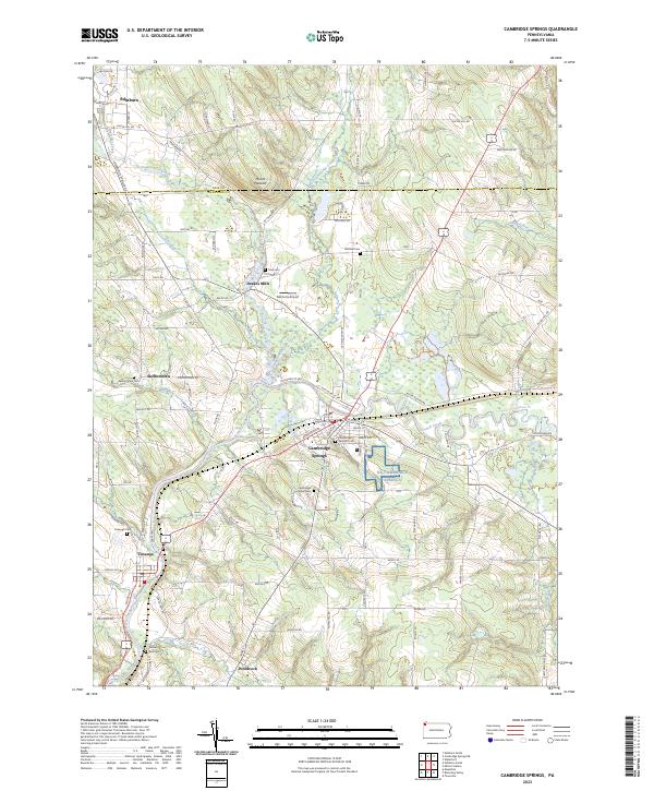 US Topo 7.5-minute map for Cambridge Springs PA