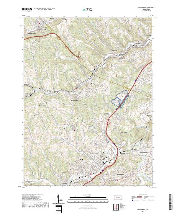 US Topo 7.5-minute map for Canonsburg PA