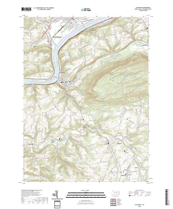 US Topo 7.5-minute map for Catawissa PA