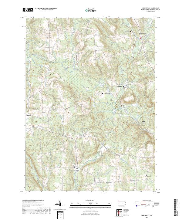 US Topo 7.5-minute map for Centerville PA