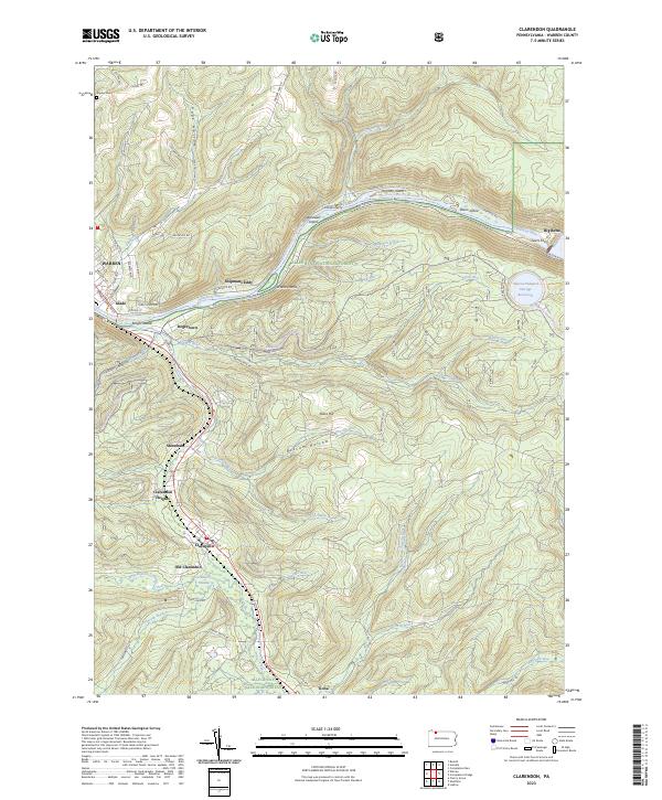 US Topo 7.5-minute map for Clarendon PA