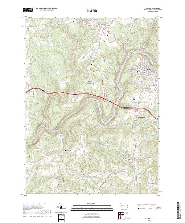 US Topo 7.5-minute map for Clarion PA