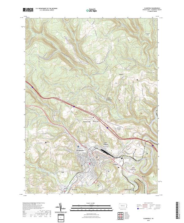 US Topo 7.5-minute map for Clearfield PA