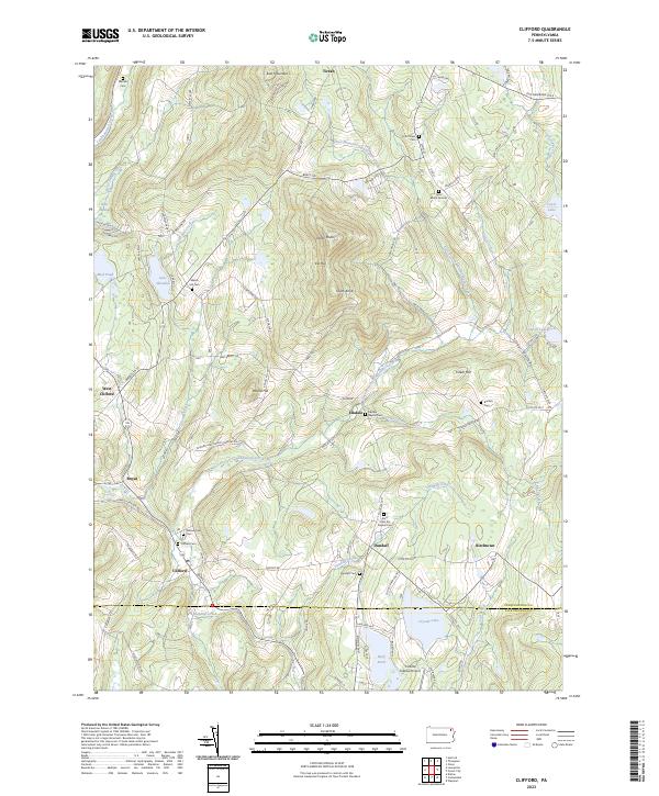 US Topo 7.5-minute map for Clifford PA