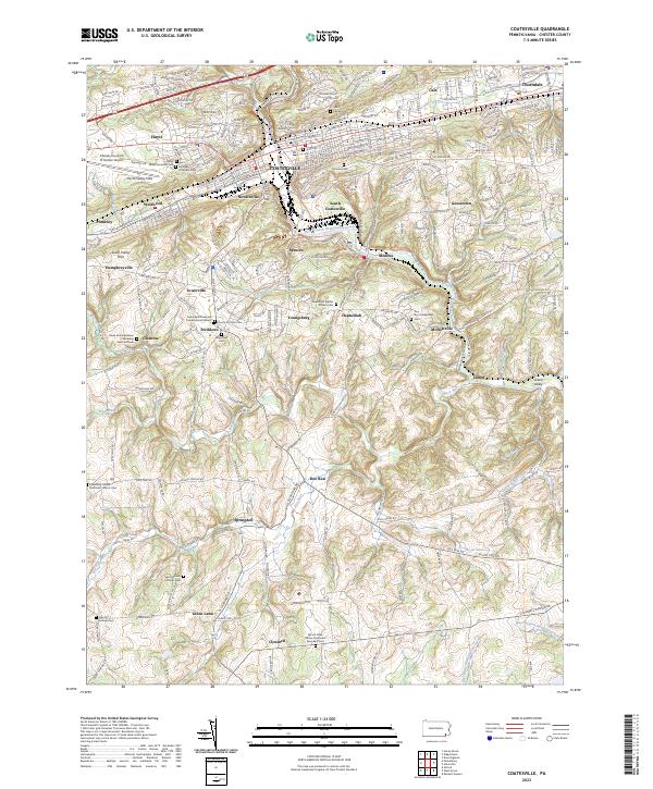 US Topo 7.5-minute map for Coatesville PA