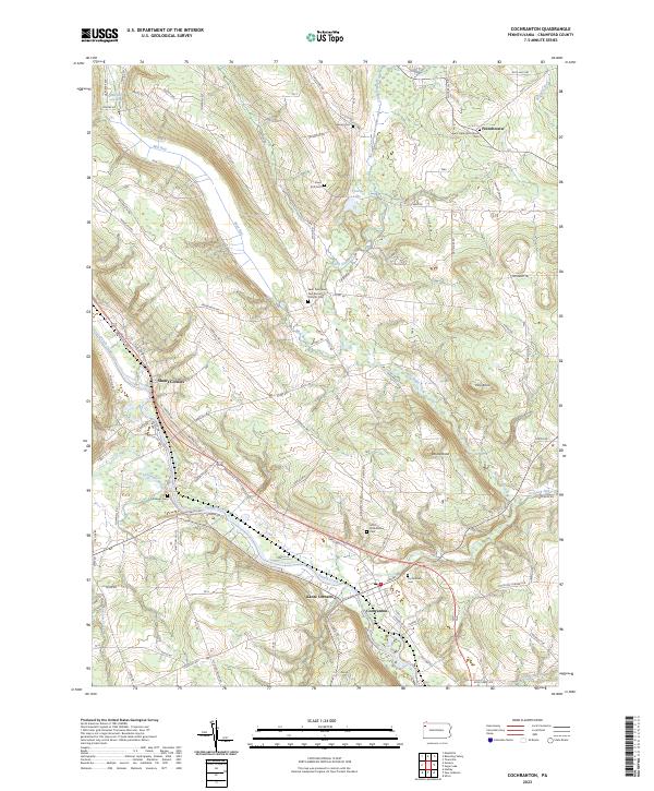 US Topo 7.5-minute map for Cochranton PA