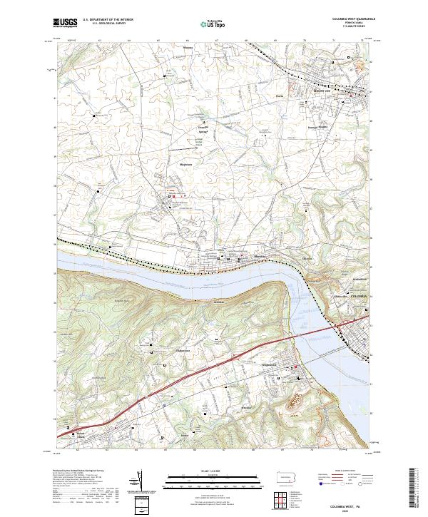 US Topo 7.5-minute map for Columbia West PA